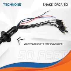 PRV Audio SNAKE 10RCA-50 Car Audio 50 Ft Medusa Cable 10 RCA Channels + 3 power