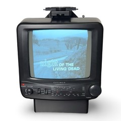 Vintage Optimus 7″ B/W Portable Mini TV W/ Radio Tested Gaming CRT W Box AV