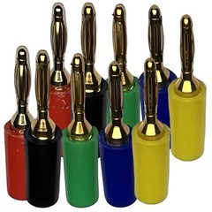 5-Colors 2mm Mini Banana Male Plug Jack Cable Connector 10 Pack