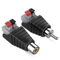 Speaker Wire cable to Audio Male RCA Connector Adapter Jack Plug Lot US
