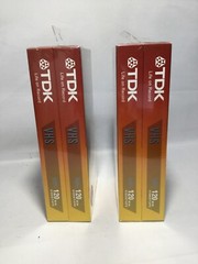 2 New Blank VHS Tapes–2 Pack, Sealed. 6 hours long TDK
