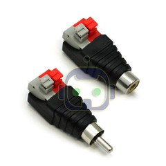 Speaker Wire cable to Audio Male RCA Connector Adapter Jack Plug Lot