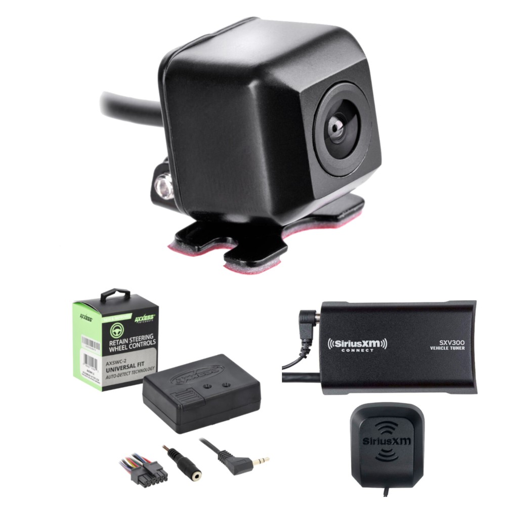NVX XCADJ1 Universal Backup Camera + SiriusXM Tuner + Axxess SWC Interface