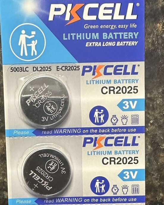 PKCLL CR2025 3V DL2025 BR2025 Lithium Coin Cell(2 Battery) Fast Shipping