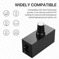 4-Pin 12v PWM Fan Controller with USB-C Power Supply and 4-Pin 5-Way Splitter