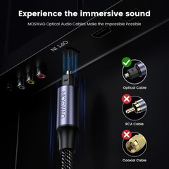 Toslink Audio Cable, 3FT/1M Optical Male to Male Cable, Digital Optical Cable Ex