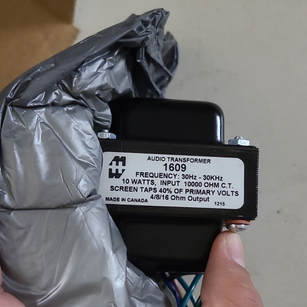Hammond 1609 Audio Transformer 10W 10,000 Ohm C.T. 4/8/16 Ohm Output