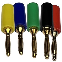 5-Colors 2mm Mini Banana Male Plug Jack Cable Connector 10 Pack