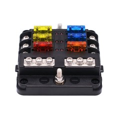 6 Way 12V 24V Auto Car Power Distribution Blade Fuse Holder Box Block Panel