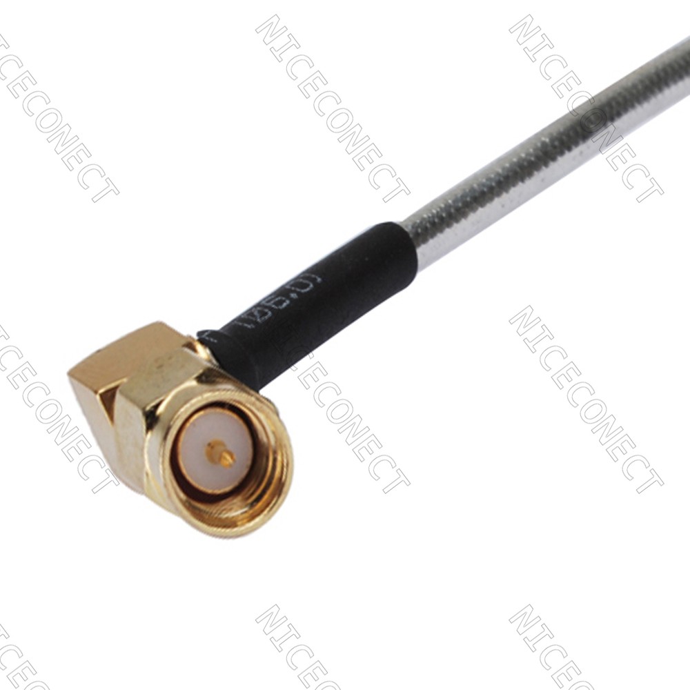 3pcs SMA Plug male Right Angle to None/Raw RF Pigtail RG405 Jumper Cable 25cm