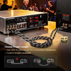 1.64Ft Audiophile OCC RCA Cables Dual Shielded for Hifi Stereo Audio | RCA to RC