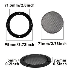 4PCS 3 Inch Speaker Grill Covers Black Metal Mesh Guard ABS Frame Car Stereo Woo
