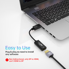 MT-VIKI DP to HDMI Adapter 4K Display Port Male to HDMI Female Cable Converter