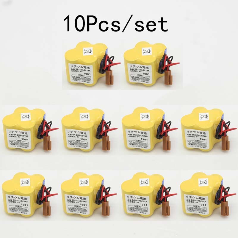 10X BR-2/3AGCT4A A98L-0031-0025 6V 4400mAh High Capacity Battery for Fanuc +Plug
