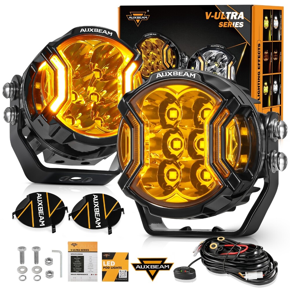 AUXBEAM 3″inch 108W Side Shooter LED Work Driving Light Spot Fog Pods Amber DRL