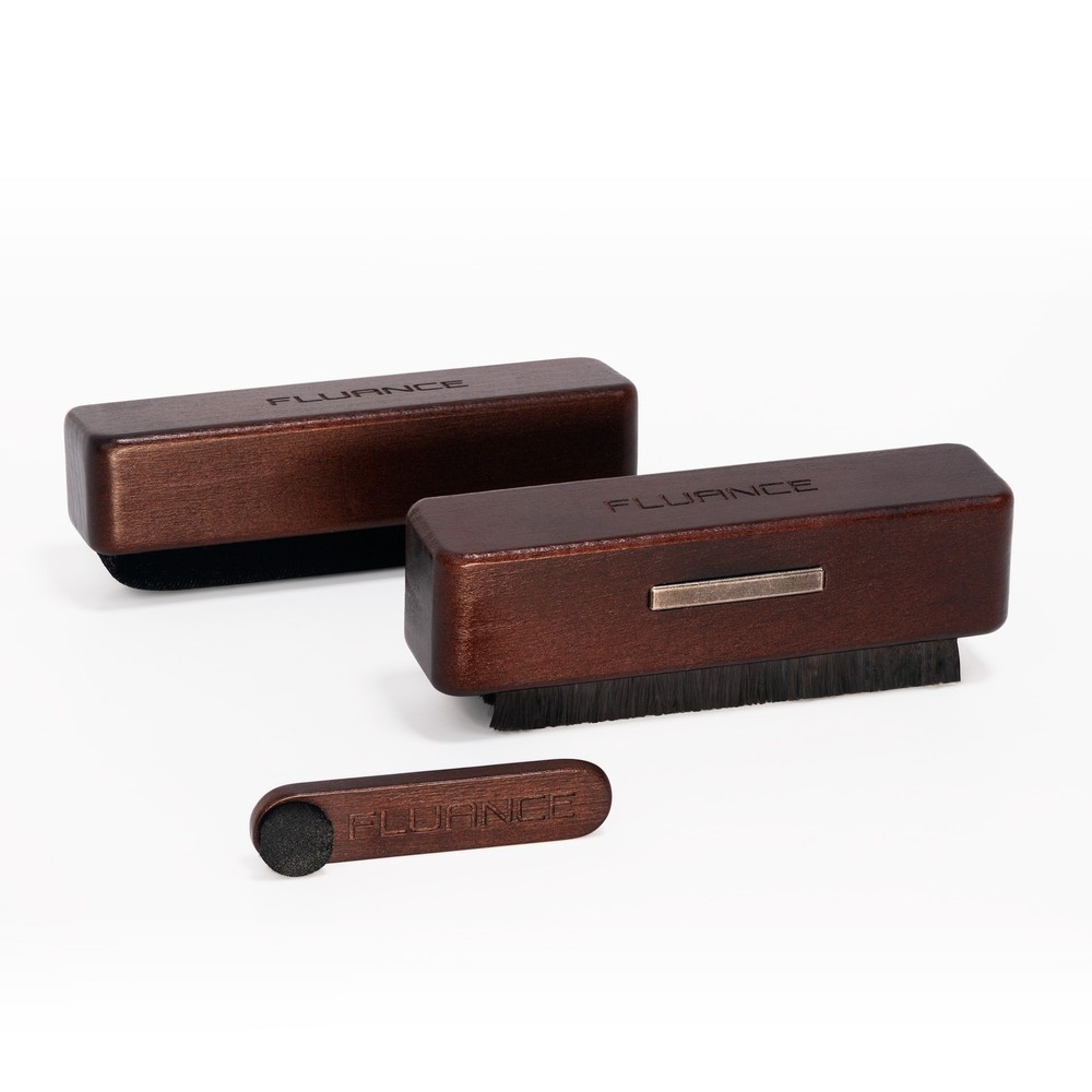 Fluance Vinyl Record Cleaning Kit with Anti-Static, Velvet & Stylus Brushes