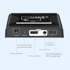 5 RCA Ypbpr Component Coaxial Audio to HDMI Video Converter for DVD PS2 XbAr