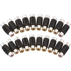 20pcs AV RCA Audio Video Female to Female Jack Coupler Adapter Connector