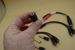 MIX LOT OF AUDIO ADAPTERS CABLES & PLUGS 3.5mm , 1/4″ , Jacks ++++