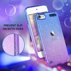 ULAK Clear Gradient Glitter Case for iPod Touch 7th/6th/5th Purple
