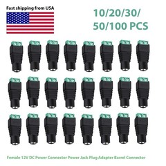 X20 12V DC Male+Female Power Connector 5.5×2.1mm Power Jack Plug Adapter for LOT