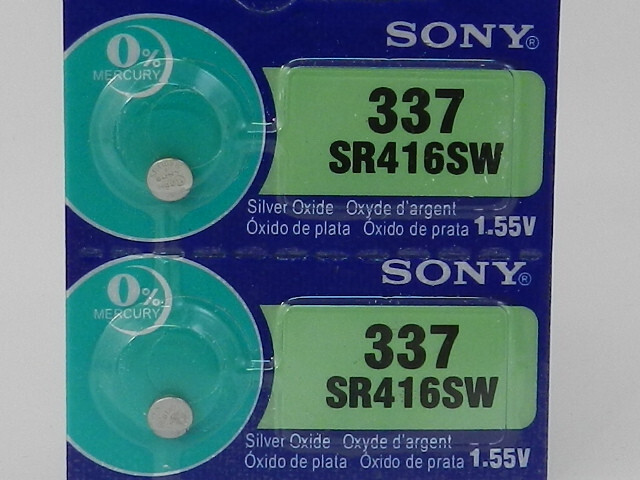 Sony 337  SR416W Watch Battery 2Pcs (Exp 10/2026)