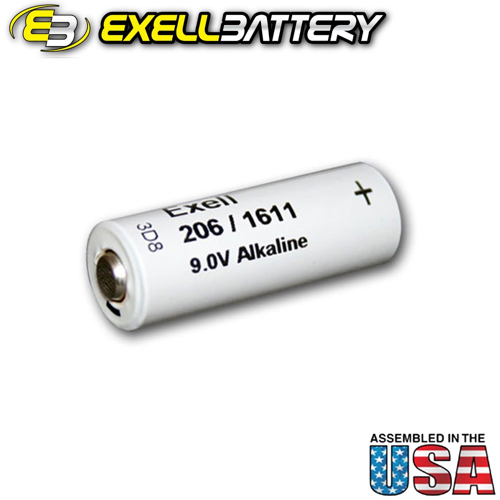 Exell 206A Alkaline 9V 110mAh Battery NEDA 1611 Compatible With ER-206, H-7D