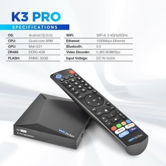 We2USat K3 PRO Android Smart TV Box 2026 Media Player Bluetooth Voice Control US