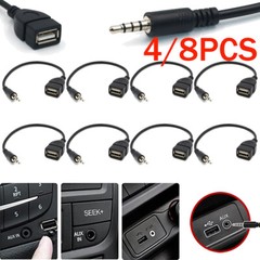 4/8PCS 3.5mm Male Audio AUX Jack to USB 2.0 Type A Female OTG Converter Adapter