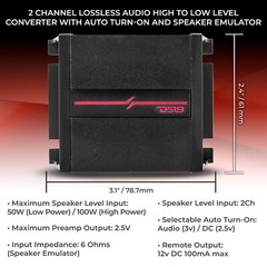 DS18 QHL2 2-Channel Lossless Audio High To Low Level Converter with Auto Turn-On