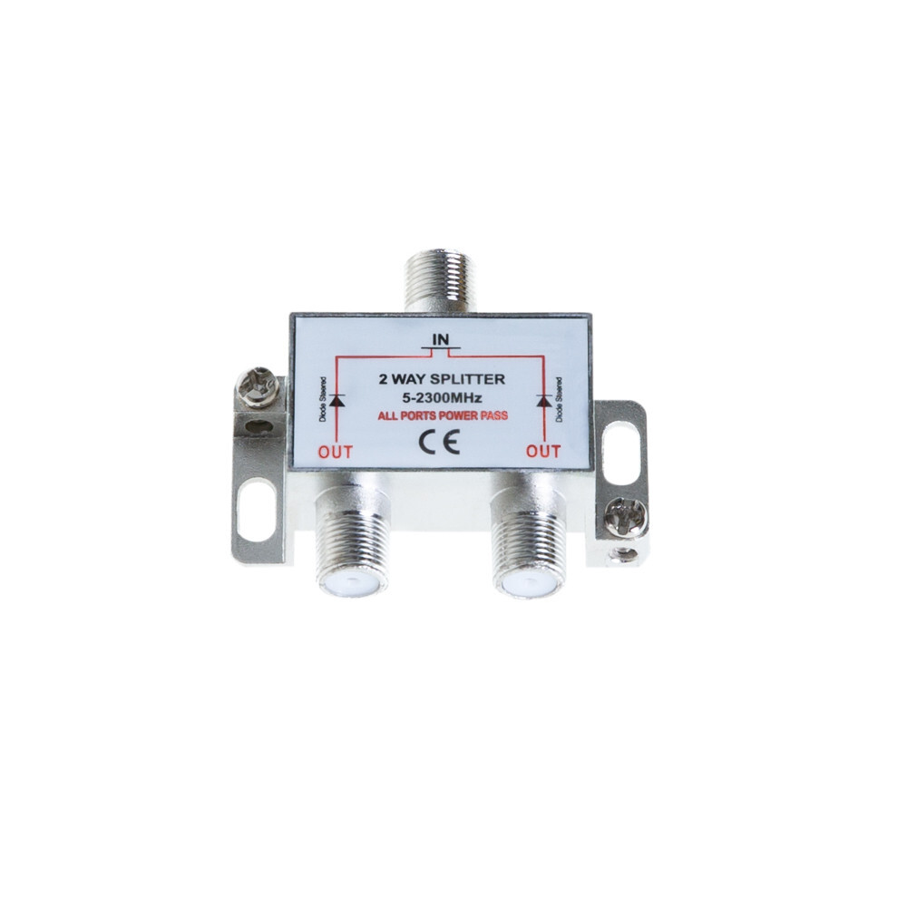 2-Way TV Coaxial Cable Splitter 5-2300MHz For RG6 RG59 TV Antenna Coax Adapter