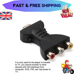 HDMI Male to 3 RCA Female Composite AV Video Audio Adapter Converter for TV PC
