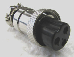 Vanco CBC3X CB Radio Microphone 3 Pin Female Panel Jack Replacement Chrome Kit