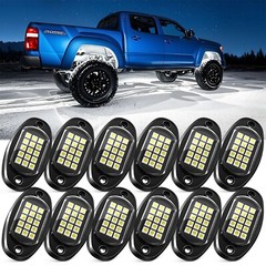 12/16/20/24 Pods Pure White LED Rock Lights, Underglow Underbody Glow Lights Kit