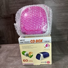 NEW Y2K CD & DVD Storage Box One Touch Sliding Door Holds 60 CD Baby Pink HIPCE