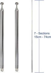 2pk 7 Sections Telescopic 74cm AM FM Antenna Portable Radio Antenna Replacement