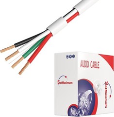 250ft 14AWG 4-Conductor In-Wall Speaker Wire Cable, CL2 Rated Audio Bulk – 14/4