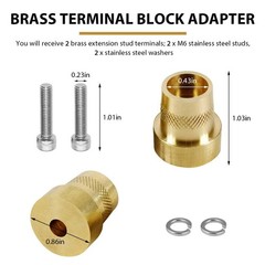 586 Tall Brass Post Adaptor M6 Female Thread Battery Terminal Connector Stud