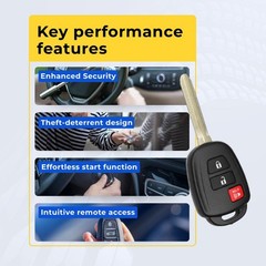 Replacement Keyless Remote Head Key Fob for Toyota RAV4 2014 FCC GQ4-52T