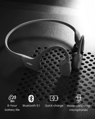 SHOKZ OpenRun – Open-Ear Bluetooth Standard Size+Magnetic Charging, Black