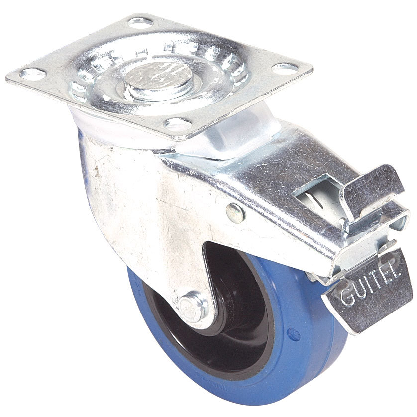 Penn-Elcom W9008-V6 4″ Braked Swivel Caster w/Blue Wheel 550 lb.