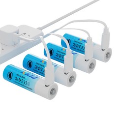 4 PCS 1.5V AA AAA USB-C Rechargeable Batteries 1.5 Volt Lithium Li-ion Battery