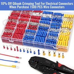 Qibaok 1500Pcs Wire Connectors – Insulated Electrical Wire Terminals (Copper) –