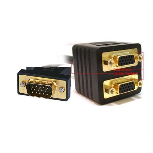 Video Splitter – VGA Male to dual female Video Cable – 8″ ADPY-2H152G