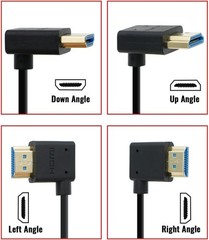 50cm Left Angle HDMI Cable for Atomos Ninja Feelworld Sony FS5 FS7 BMPCC Canon