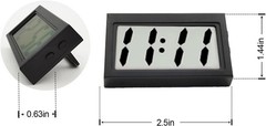 2 Pcs Mini Digital Clock Small Magnetic Car Dashboard Clocks St Color: black 2