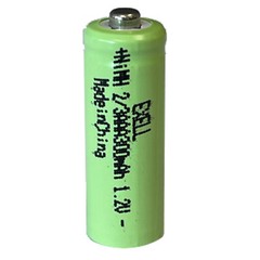 Exell 1.2V 2/3AAA 300mAh NiMH Rechargeable Button Top Battery