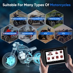 ANCEL MT700 Motorcycle All System OBD2 Scanner Diagnostic Scan Tool E-CU Coding