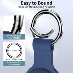 Compatible with AirTag Holder Case Keychain 4 Pack, for Black/White/Blue/Red
