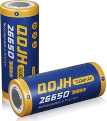 4 Pack Durable 26650 5000mAh 3.7V Rechargeable Li-Ion Batteries Multipurpose